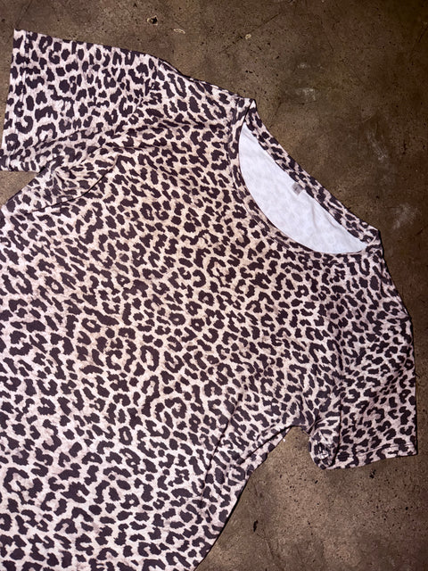 Snow Leopard Print "INSTINCT" T-Shirt