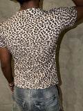 Snow Leopard Print "INSTINCT" T-Shirt